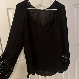 Elie tahari black blouse size xl